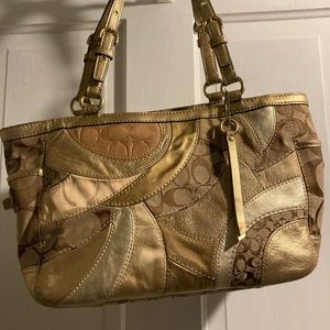Coach gold patchwork bag
